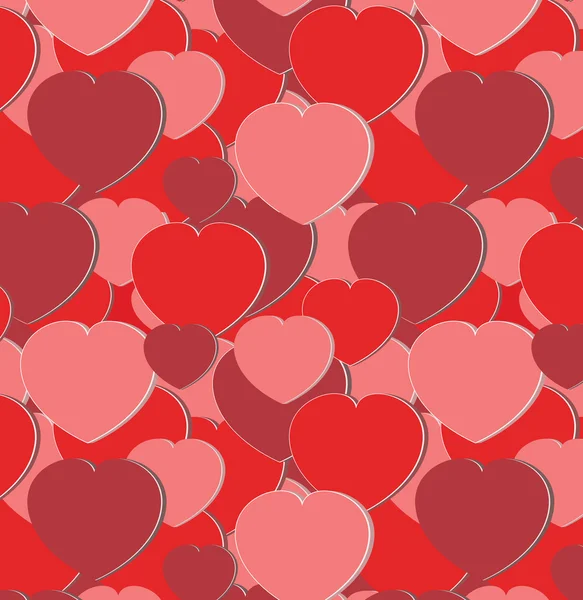 Patrón con corazones rojos — Archivo Imágenes Vectoriales