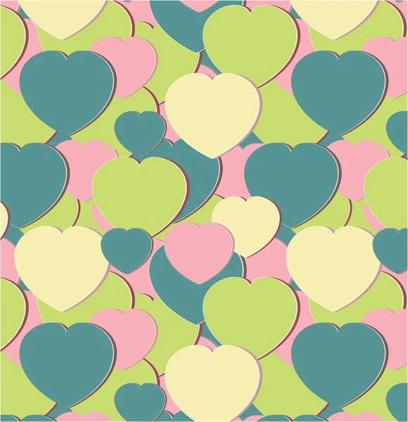 Pattern with green hearts — Stock Vector