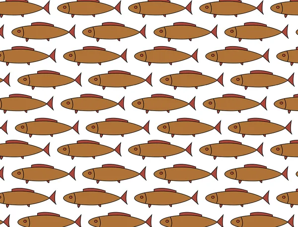 Bezešvé ornament s motivem ryby v hnědých barvách — Stockový vektor