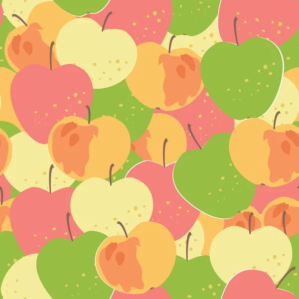 Ornamento senza cuciture con mele — Vettoriale Stock