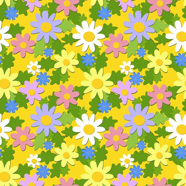 无缝夏季花卉装饰 — 图库矢量图片