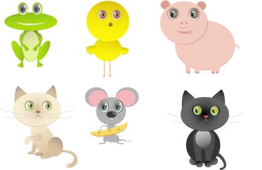 Set of funny cartoon animals for your design clipart