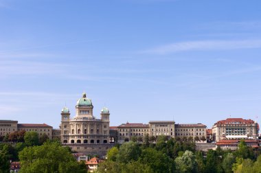 Swiss government building in summer clipart