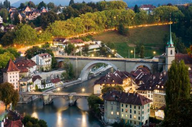 Old town of Bern with Aare River clipart