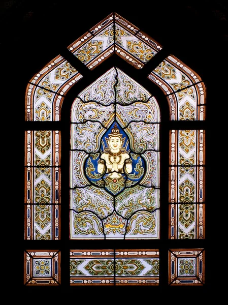 Ταϊλανδικά στυλ παράθυρο ναός Βουδισμός — Φωτογραφία Αρχείου