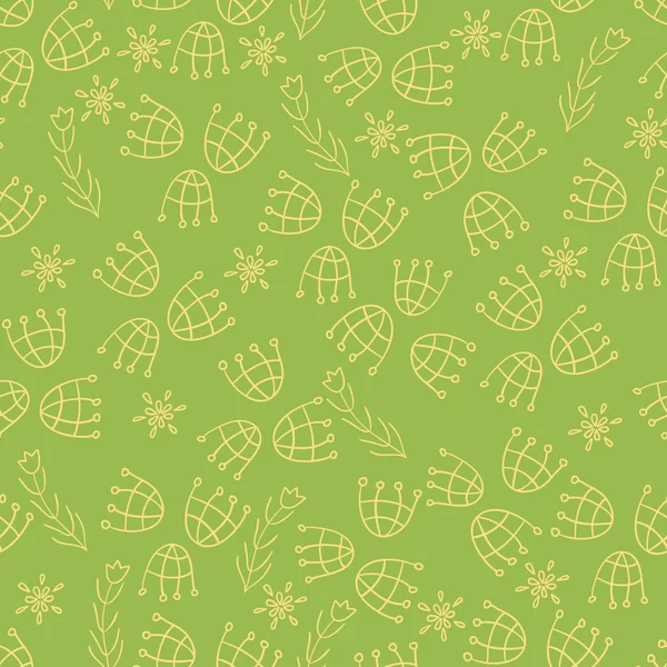 Naadloze groene decoratieve patroon — Stockvector