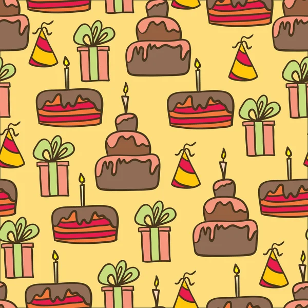 Vector seamless colourful birthday pattern