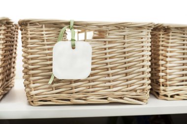 Storage basket with tag clipart