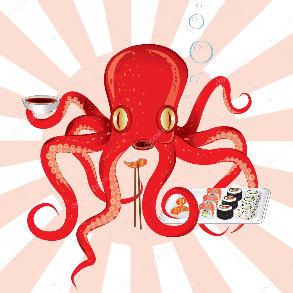 Japan octopus sushi feast