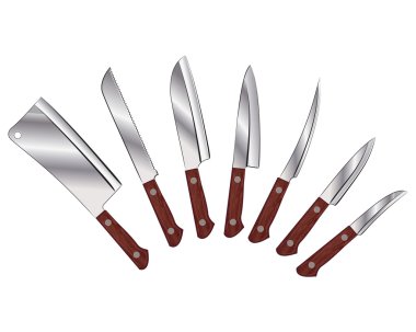 Set of knives clipart