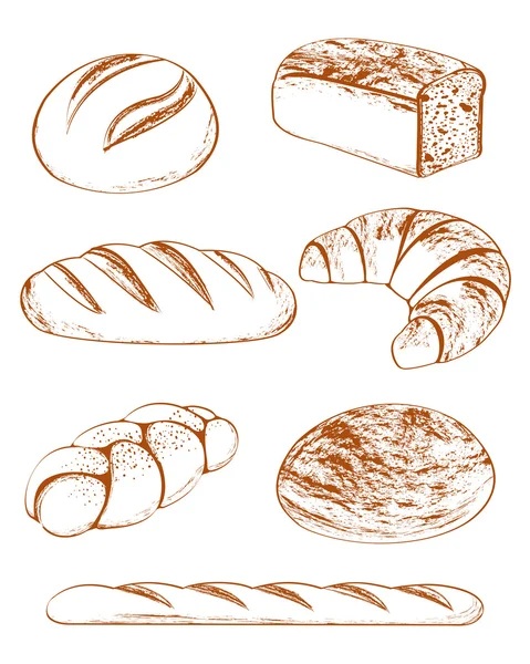 矢量集合的面包 — 图库矢量图片