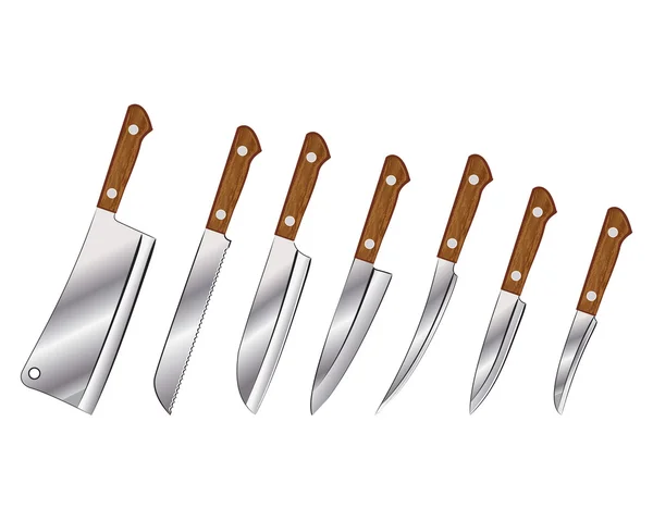 Un ensemble de couteaux — Image vectorielle