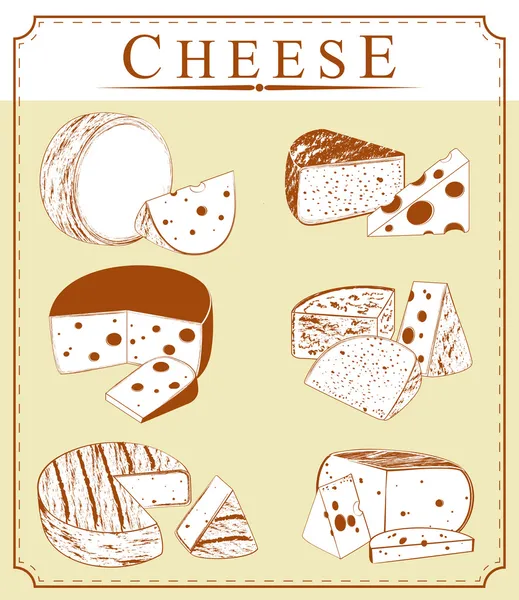 Vektor Cliparts Sammlung von Käse — Stockvektor