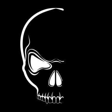 Vector skull in shadow clipart