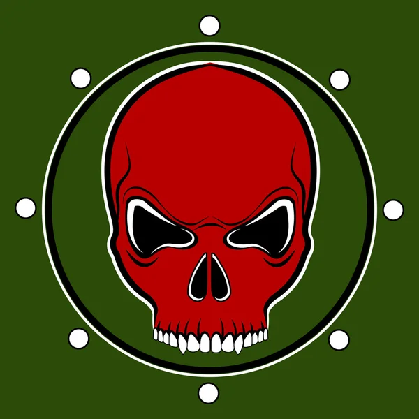 Vector red skull drum — Stock Vector