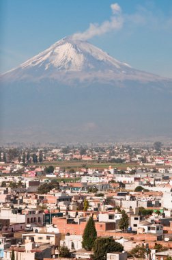 Popocatepetl volkan Cholula (Meksika gördüm)