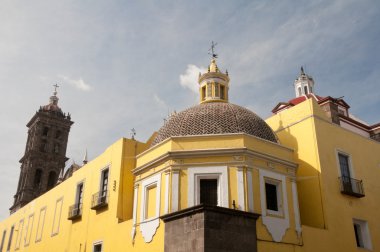 Backside of Puebla cathedral, Mexico clipart