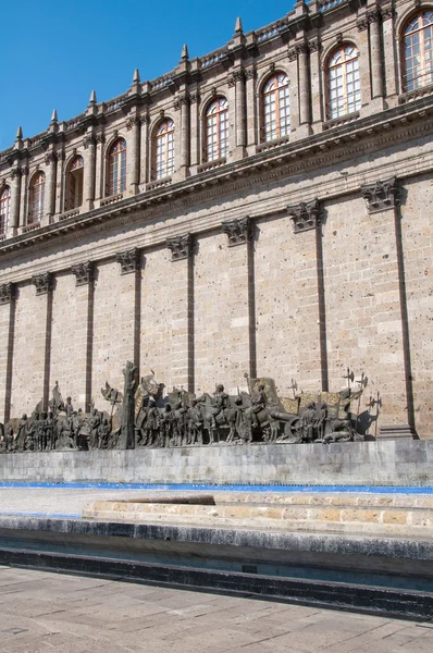 Degollado Theater and Frieze of the Founders of Guadalajara (Mexico) — Stock Photo, Image