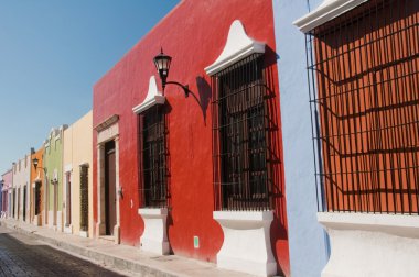 Colonial architecture in Campeche (Mexico) clipart