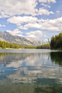 Johnson lake, Rocky Mountains (Canada) clipart