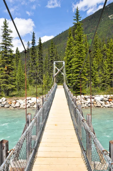 Brücke über den zinnoberroten Fluss im Kootenay Nationalpark, Kanada — Stockfoto