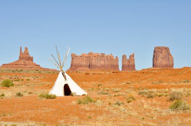 A native american tee pee in Monument valley clipart