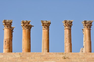 Columns of Temple of Artemis, Jerash (Jordan) clipart