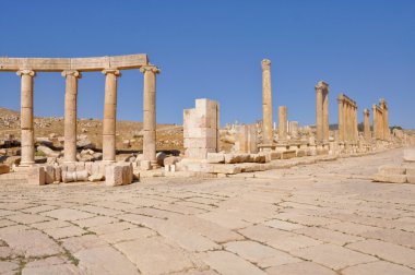 Decumanus Sütunlu Cadde ve oval plaza, jerash (Ürdün)