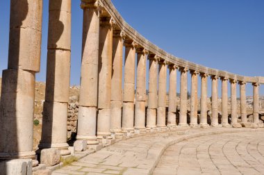 Oval Plaza at Jerash ruins (Jordan) clipart