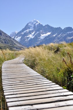 sahil yolunda mount cook, Yeni Zelanda