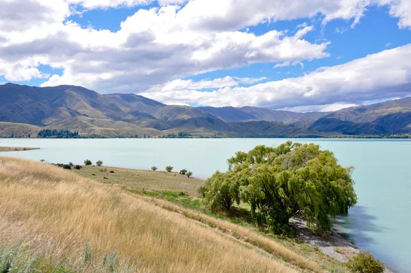 Jezero pukaki, Jižní Alpy, Nový Zéland — Stock fotografie