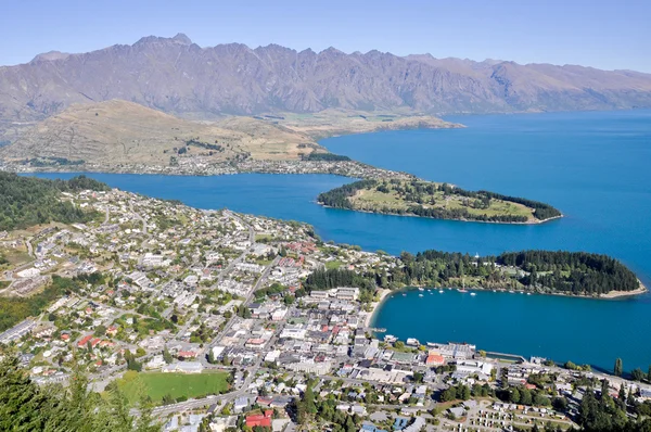 Queenstone και wakatipu λίμνη, Νέα Ζηλανδία — Φωτογραφία Αρχείου