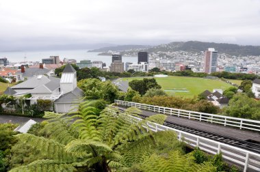 Cable car in Wellington, New Zealand clipart