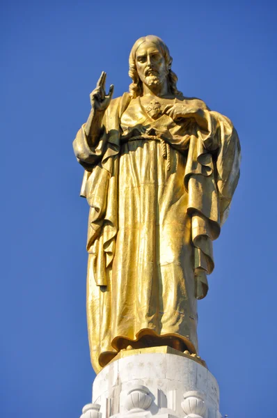 빌바오, 예 수의 신성한 심 혼의 동상 — 스톡 사진