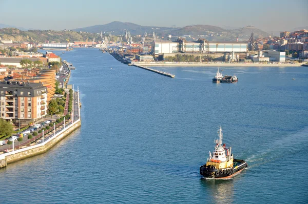 Uitzicht vanaf de brug van bizkaia, portugalete, bizkaia, Spanje — Stockfoto