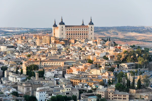 Vista panorámica de Toledo y Alcázar, España Imagen de archivo