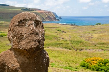 Moais at Rano Raraku, Easter island (Chile) clipart