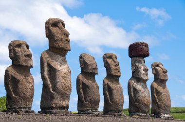 Moais in Ahu Tongariki, Easter island (Chile) clipart