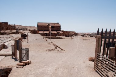 Saltpetre works of Humberstone, deserted town in Chile clipart