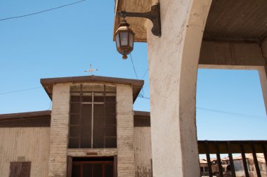 Saltpetre works of Humberstone, deserted town in Chile clipart