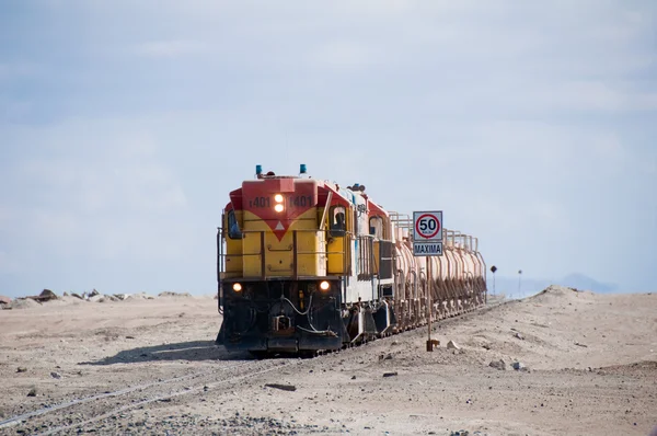Lading trein, woestijn van Chili — Stockfoto