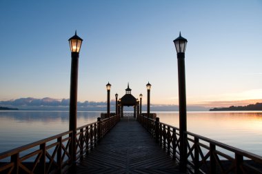 Pier at Llanquihue lake (Chile) clipart