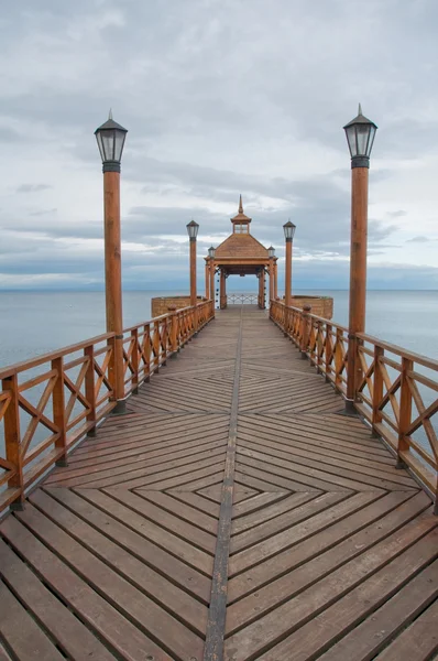 Pier at Llanquihue lake (Chile) — Stock Photo, Image
