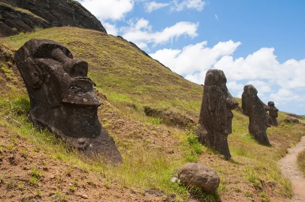 Moais at Rano Raraku, Easter island (Χιλή) — Φωτογραφία Αρχείου