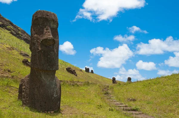 Moais at Rano Raraku, Easter island (Χιλή) — Φωτογραφία Αρχείου