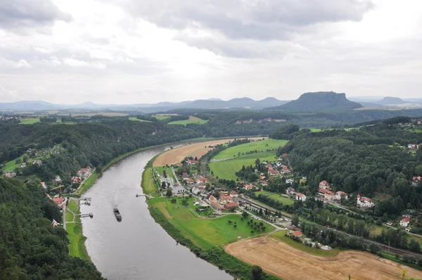 De rivier Elbe van bastei, Duitsland — Stockfoto