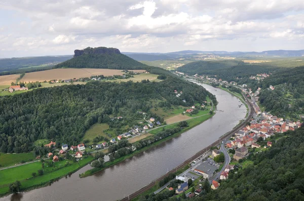 Elbe river from königstein castle, Germany — ストック写真