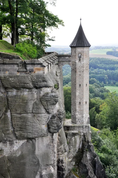 Крепость Хернигштайн, Саксония (Германия) ) — стоковое фото