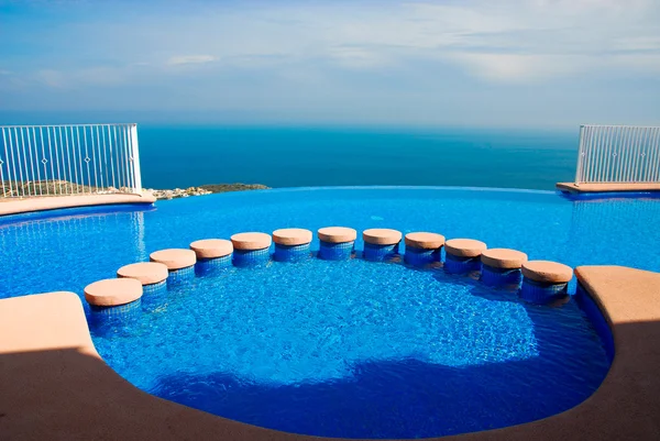 stock image Pool, apartment in mediterranean coast (Spain)