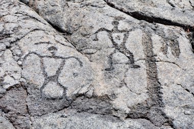 Petroglyph at volcanoes national park, Hawaii clipart